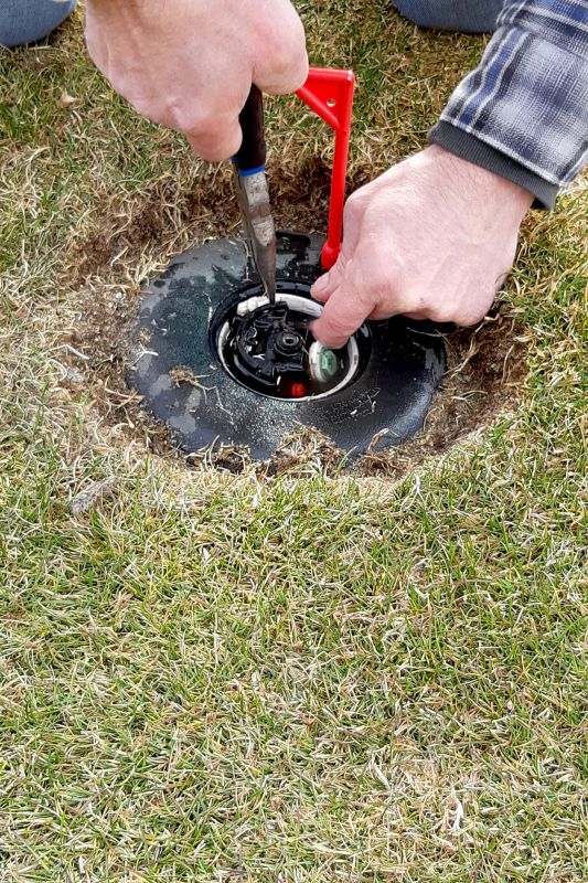 Sprinkler System Repair in Action